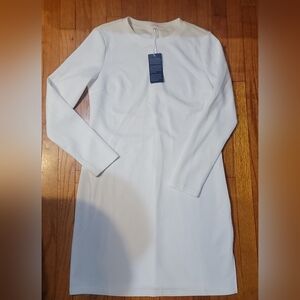 Chic Long Sleeve White Dress